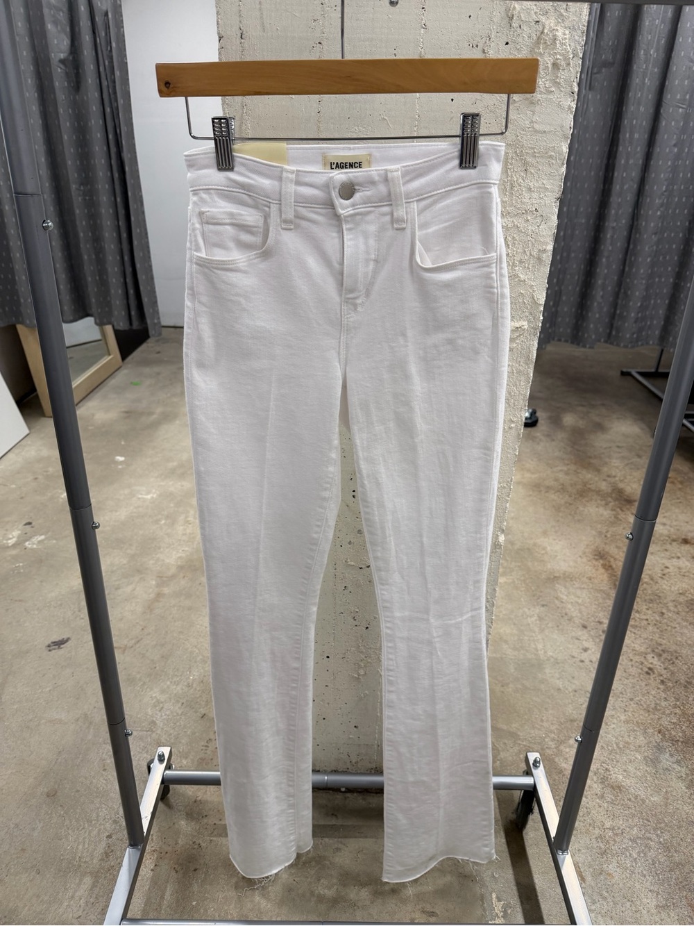 L'Agence Women's White Jeans - Ruth High Rise Straight